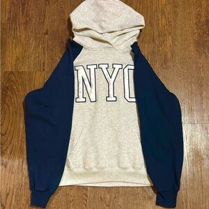 Hollister Co. Oversized NYC Hoodie with Navy Sleeves